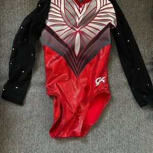 GK Red and Black Geometric Leotard